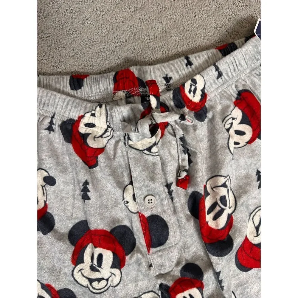 NWT Disney Mickey Mouse Christmas Winter Super Soft Pajama Bottoms Unisex Medium